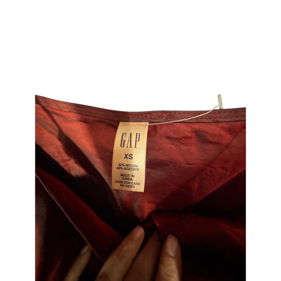 Y2K Gap Wine Red Slip Dress XS Adjustable Straps Nylon/Acetate Blend - Picture 3 of 5